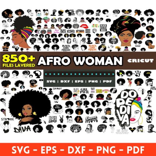 Afro woman SVG Bundle